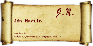 Ján Martin névjegykártya