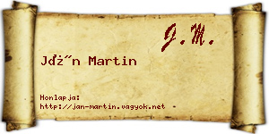 Ján Martin névjegykártya