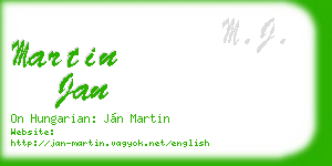 martin jan business card