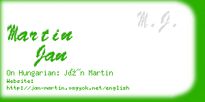 martin jan business card